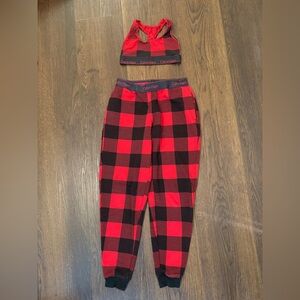 Calvin Klein Buffalo Check Red and Black Pajama Set